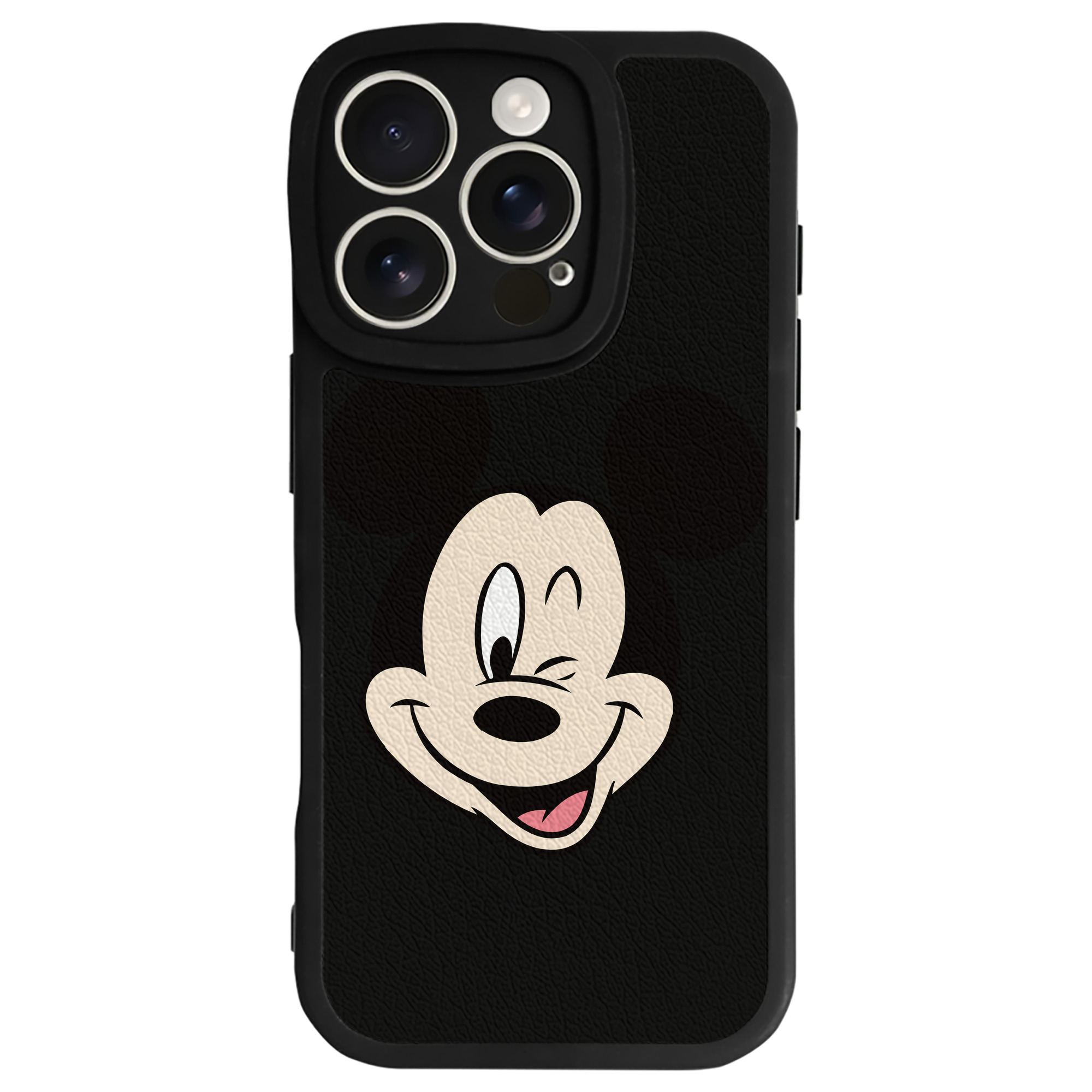 （画像用） ミッキーマウス Mickey Mouse 【iPhone 16シリーズ対応】シリコンスマホケース（レザー調） 材質：シリコン